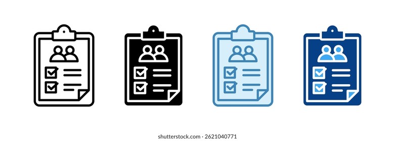 Attendant List Icon Set Multiple Style Collection