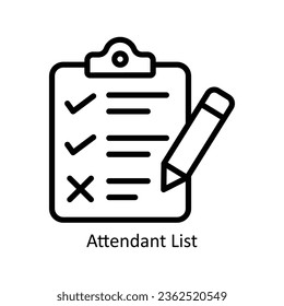 Attendant List vector  outline Icon Design illustration. Event Management Symbol on White background EPS 10 File