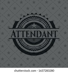 Attendant realistic black emblem. Vector Illustration. Detailed.