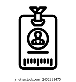 attendee badge line icon vector. attendee badge sign. isolated contour symbol black illustration
