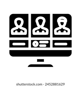 attendee networking glyph icon vector. attendee networking sign. isolated symbol illustration