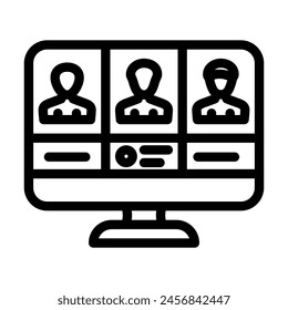 attendee networking line icon vector. attendee networking sign. isolated contour symbol black illustration