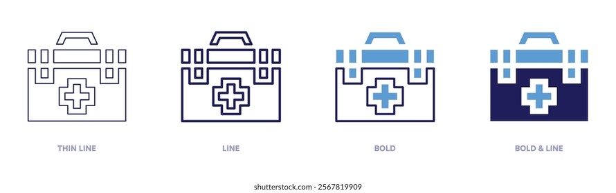 Attending physician icon in 4 different styles. Thin Line, Line, Bold, and Bold Line. Duotone style. Editable stroke.