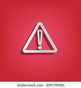 Attention 3d icon simple clip art vector illustration