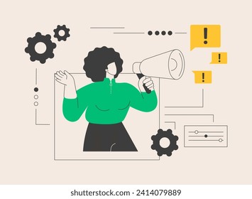 Attention abstract concept vector illustration. Requiring and attracting attention, active listening, take note, learning and concentration, behavior disorder, multitasking abstract metaphor.