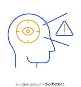 Atenção - Olho de Alerta Representando Foco, Vigilância e Consciência. Ícone de Vetor