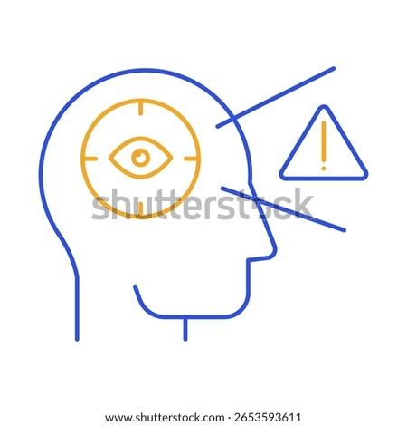Attention – Alert Eye Representing Focus, Vigilance, and Awareness. Vector Icon