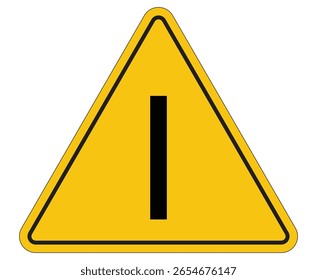 Attention Alert Symbol Triangle Shape with Black Letter I