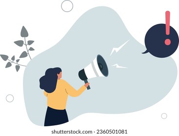 Attention announcement, important message or communicate broadcasting, loudspeaker or exclamation point loud voice concept.flat vector illustration.
