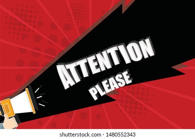 Attention Background Concept Vector Illustration Stock Vector (Royalty ...