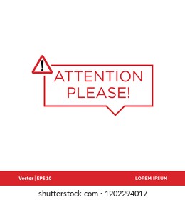 attention badge banner sign vector flat design