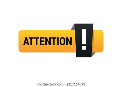 Attention badge with warning sign vector