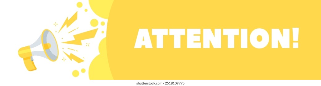 Attention banner icon. Megaphone icon. Flat style. Vector icons.