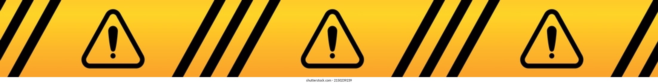 Attention barrier tape. Yellow danger sign border
