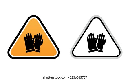 Attention be sure to wear rubber gloves. Vector illustration.