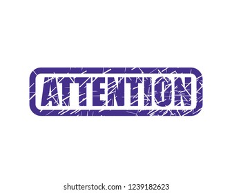 Attention blue stamp