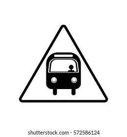 attention Bus vector front view icon