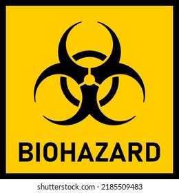 Attention or Caution Biological Hazard or Biohazard Warning Sign. Vector Image.