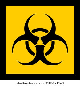 Attention or Caution Biological Hazard or Biohazard Warning Sign. Vector Image.