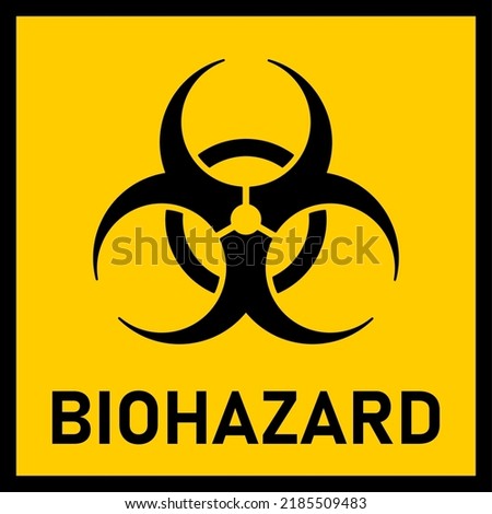 Attention or Caution Biological Hazard or Biohazard Warning Sign. Vector Image.