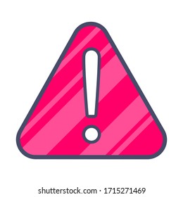 Atención, cuidado, peligro. Marca de exclusión en el símbolo de signo del triángulo rojo o elemento adhesivo aislado en la ilustración del vector de fondo blanco.