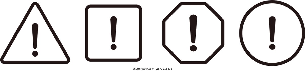 attention caution danger icon set, warning icon. exclamation mark icon