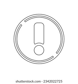 Attention Caution Hazard Sign on circular board in trendy outline icon vector illustration. Top choice editable graphics resources for many purposes.