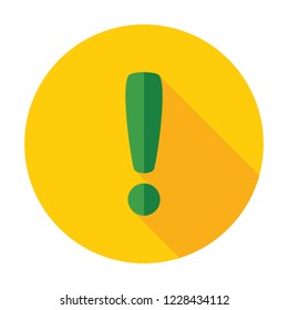 Attention caution sign icon. Exclamation mark. Hazard warning symbol. Flat design button. Vector