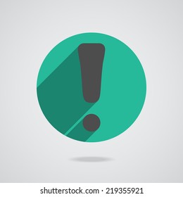 Attention caution sign icon. Exclamation quality mark. Hazard warning symbol. Four squares. Colored Flat design button. Vector illustration EPS 10
