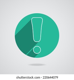 Attention caution sign icon. Exclamation quality mark. Hazard warning symbol. Four squares. Colored Flat design button. Vector illustration EPS 10