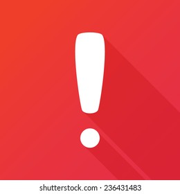 Attention caution sign icon. Exclamation mark. Hazard warning symbol. Flat design button. Vector 