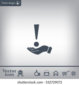 Attention caution sign icon. Exclamation mark. 