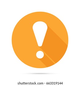 Attention caution sign icon. Exclamation mark. Hazard warning symbol. Flat design button. Warning stamp. Error. Alert icon. Danger. Prompt. Problem sign. Beware information. Important icon