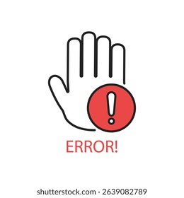 Attention caution sign icon, red exclamation mark icon circle. Error. Danger.