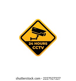 Attention cctv in operation symbol vector