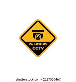 Attention cctv in operation symbol vector
