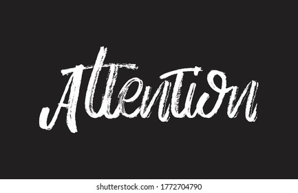 atención Tipografía calik letra vectorial o frase caligráfica aislada en la placa negra
