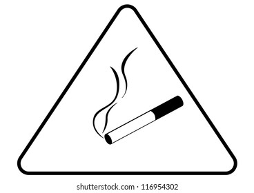 Attention - cigarette smoke sign