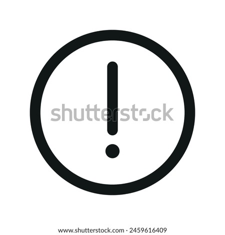 Attention circle isolated icon, exclamation mark linear icon, caution round outline vector icon with editable stroke