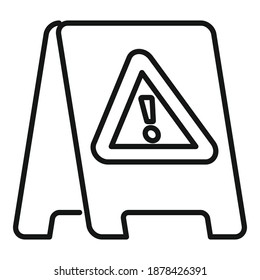 Achtung gereinigtes Oberflächensymbol. Rahmenbeachten gereinigte Oberfläche, Vektorsymbol für Webdesign einzeln auf weißem Hintergrund