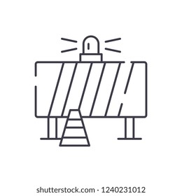 Attention construction work line icon concept. Attention construction work vector linear illustration, symbol, sign