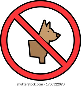 Attention! consumption and farming of pets vector color icon design, Coronavirus disease COVID-19 prevention concept, Stop eating wild animals or dogs on white background,