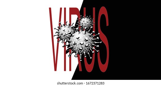 Attention Coronavirus. Poster warning. Vector illustration.