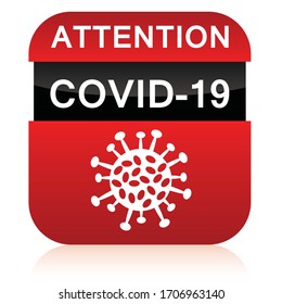 Botón Atención covid-19 - ilustración vectorial 