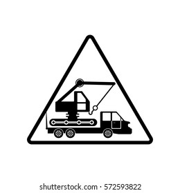 attention Crane icon Vector Illustration on the white background.car tow icon