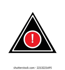 Attention danger alert warning icon | Black Vector illustration |