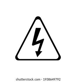 Peligro de atención de elementos negros de choque eléctrico. Precaución de alto voltaje. Signo de advertencia. Pictograma para página web, aplicación móvil, promoción. elemento de diseño de interfaz de usuario de usuario (GUI)