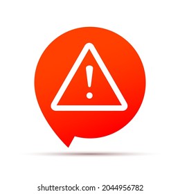 Logo del icono de alerta de advertencia de peligro de atención. Exclamación de alerta de vector de atención