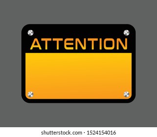 attention, danger sign, warning sign vector, plate on the bolts