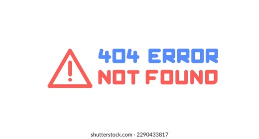 Attention danger thin line vector illustration icon with triangle and exclamation mark with 404 page not found error message